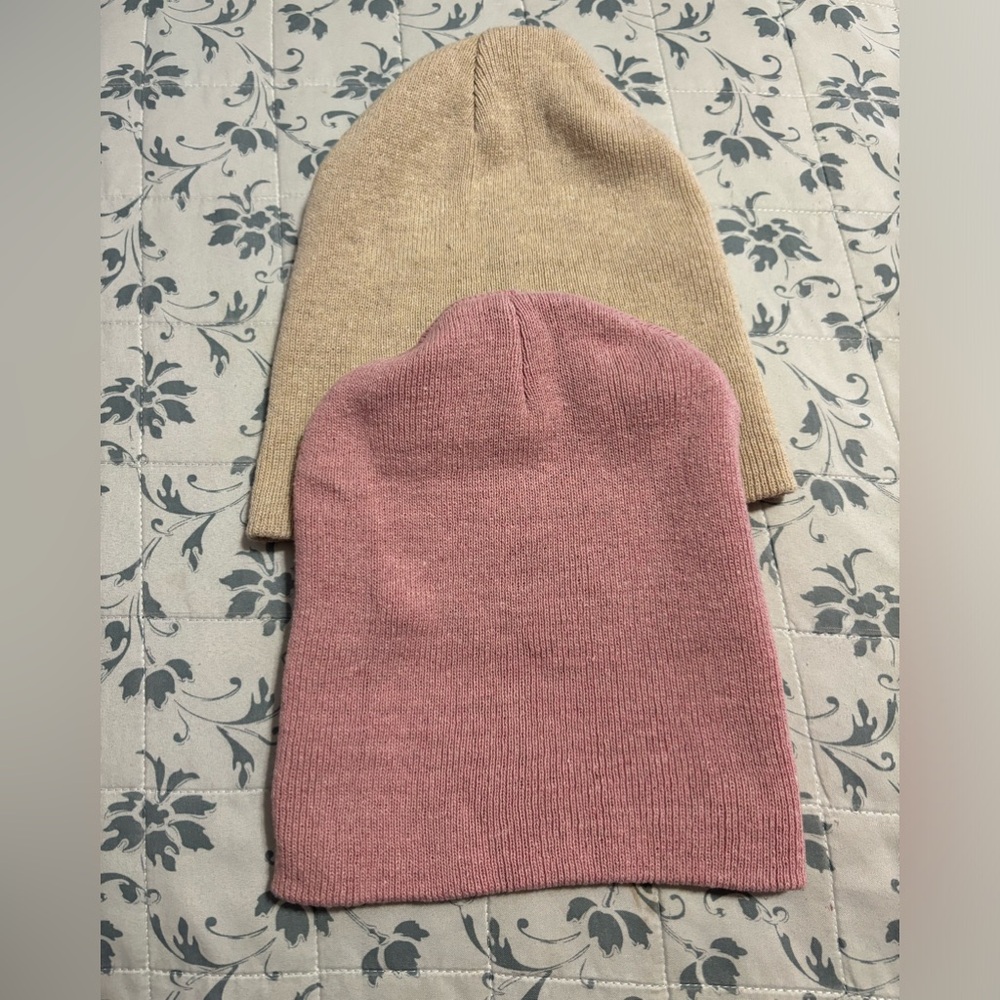 NWOT Bundle of Pink and Cream Colored Beanies